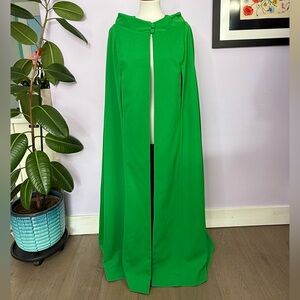 Rare Vintage 70's Claralura Original Bright Green Long Cape